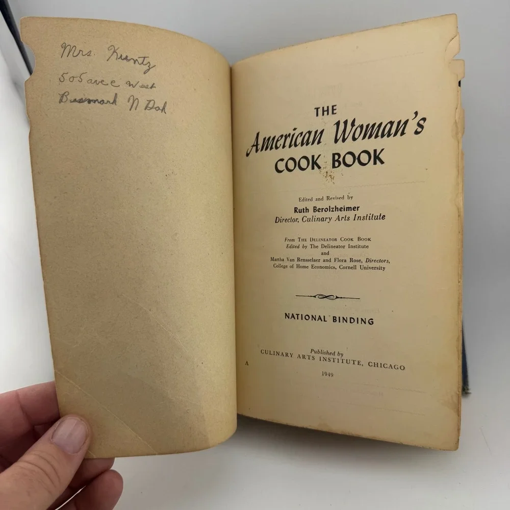 Culinary Arts Institute American Woman's Cook Book 1949 Blue Fair Vintage Tabbed